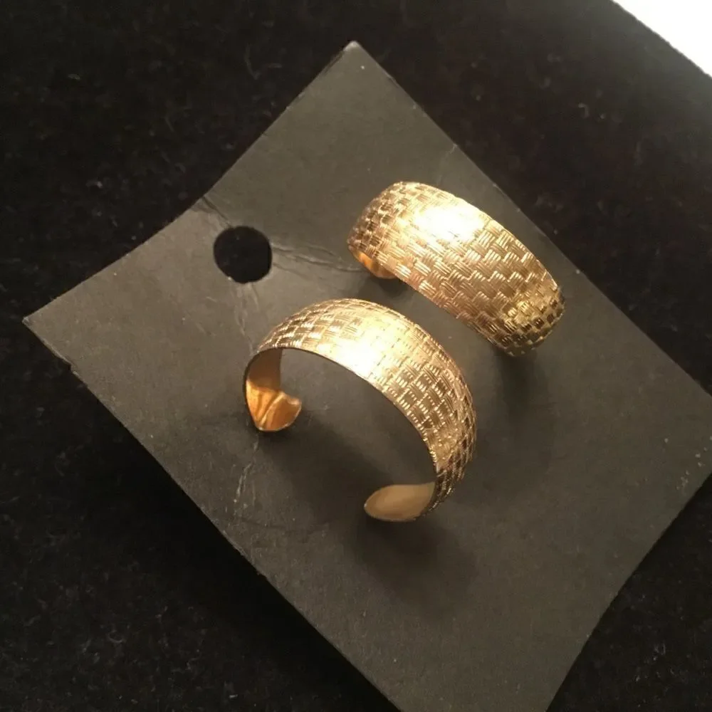 Texturized Goldtone Hoop Earrings
